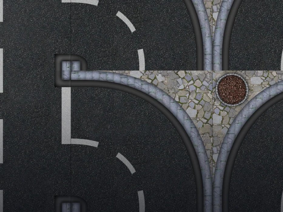Road Tiles White Stripes